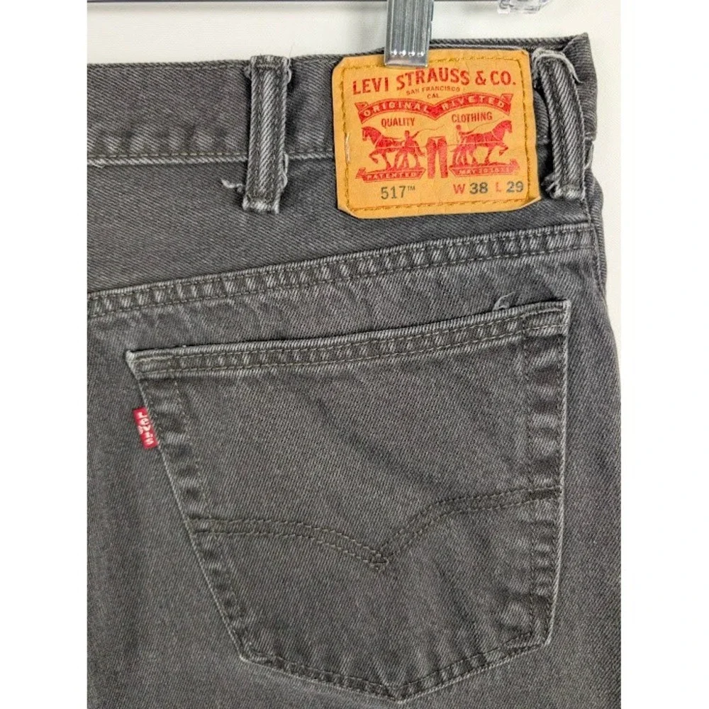 Levi's 517 Jeans Mens 38x29 (FITS 37x28) Black 100% Cotton